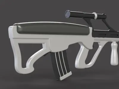 AUG Assault Rifle  Low - poly 3D model Low-poly 3D model