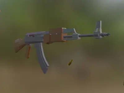 ak47 blend 3d model Free low-poly 3D model