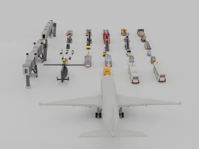 Airport Vehicle Pack Low-poly 3D model