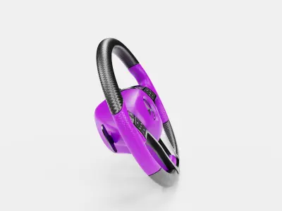 3d Steering Wheel With Purple Cover 3D model