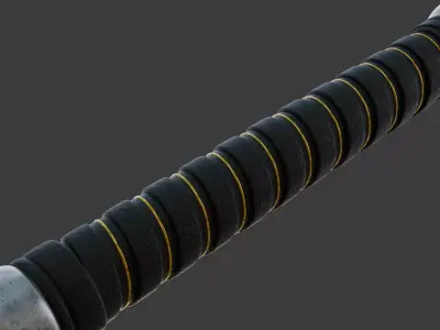 Realistic Sai Ninja Weapons Low Poly High Poly PBR Model Low-poly 3D model