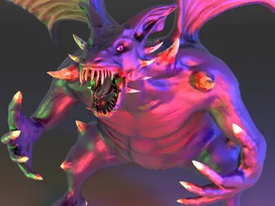 Demon Dragon Low-poly 3D model