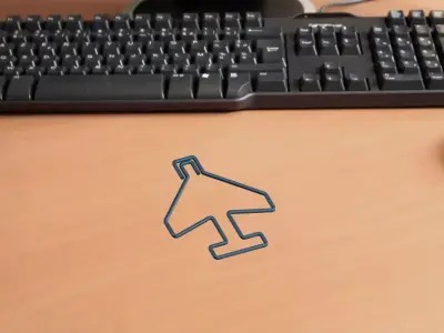 Airplane paper clip Free 3D model
