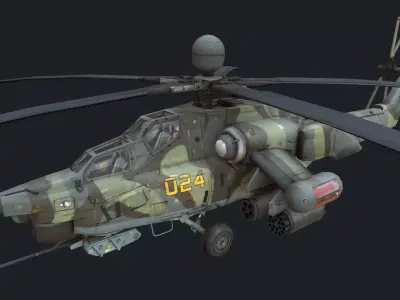 Helicopter Mi-28 Low-poly 3D model