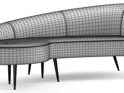 Safavieh Couture Evangeline Velvet Parisian Sofa Free 3D model