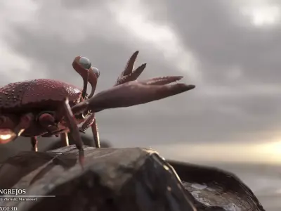  Crab Rigged Low-poly 3D model