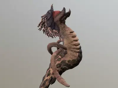 Sandworm Seahorse Attack Monters 3D model