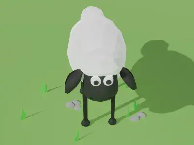 Shaun The Sheep Low-poly 3D model