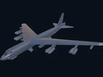 Asset - Army - Aircraft B 52 - 3D MODEL Low-poly  Low-poly 3D model