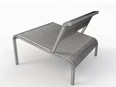 Chair-16 lounge chair made of wood and metal Free 3D model