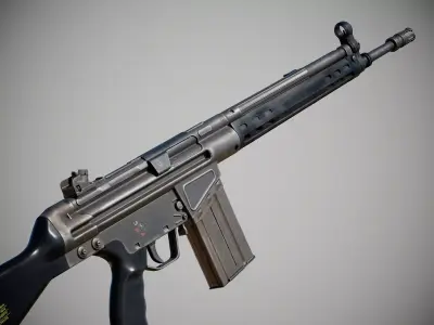 AK4 Battle Rifle - FPS Weapon Asset Low-poly 3D model