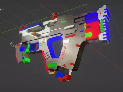 Sci-fi gun Model Low-poly 3D model