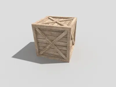 low poly wooden crate Low-poly 3D model