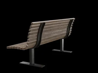 Public Bench V-03 Low-poly 3D model