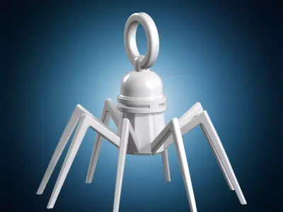 Bacteriophage Spider Pendant 3D Print Model 3D print model