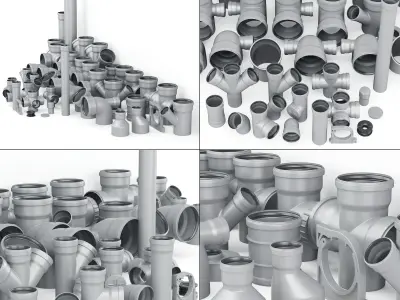 Sewer pipes collection counstraction 3D model