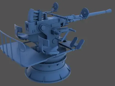 Bofors 40mm - Commercial license - 1-72 scale 3D print model