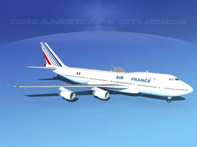 Boeing 747-100 Jumbo Jet Air France 2 3D model