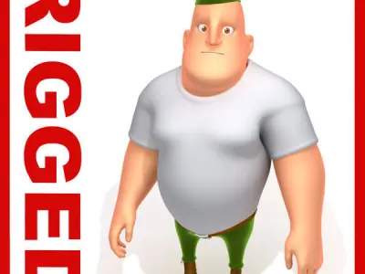  Soldier Cartoon Rigged 3D model