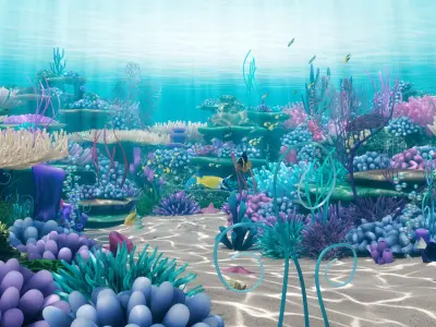 Cartoon Underwater Scene 3D model