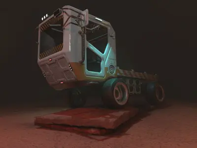 Sci-fi Cart Low-poly 3D model