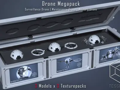 SciFi Drone Megapack 3D Model Collection