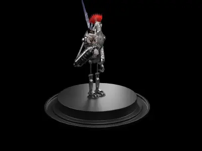 soldier robot gladiator Low-poly 3D model