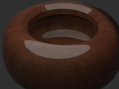 Bowl in ancient style dark wood material  Low-poly 3D model