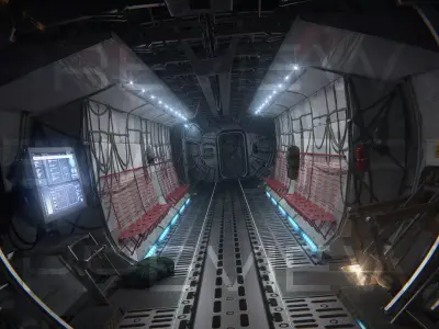 Aircraft interior 3D model