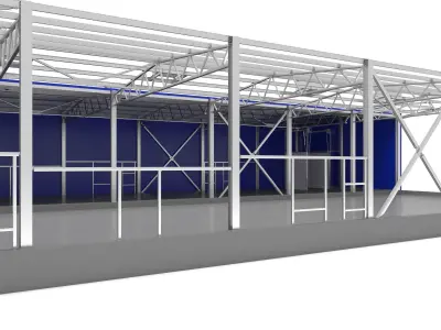  Industrial Metal Hangar 3D model