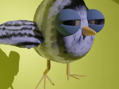 Stylized Bird for animations Free 3D model