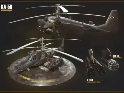  Kamov-Class Military Helicopter  Model 042 3D model