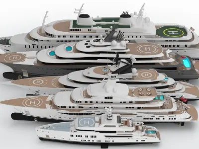 Collection Yacht Bay Two 3D model