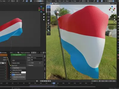 Animated Luxembourg Flags 3D model