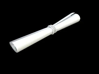 Scroll paper Low-poly 3D model