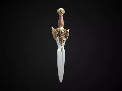 Stylized Hobbit Sword - Thains Blade - Game Ready 3D model