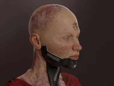 Scifi Female Cyber Punk Low Poly Low-poly 3D model