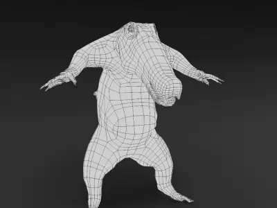 crocodile alligator Low-poly 3D model