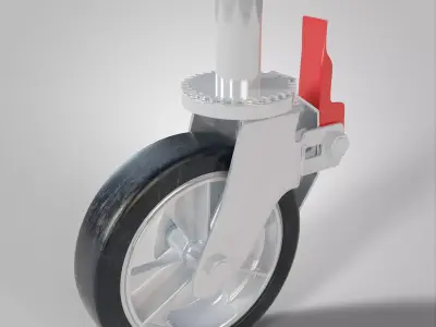Wheel Caster Low-poly 3D model
