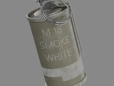  Grenade M18 Colored Smoke low-poly 3d model Low-poly 3D model