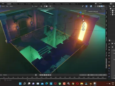 Dungeon 3d Model Render in blender Low-poly 3D model
