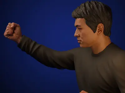 Jet Li 3d bust 3D print model