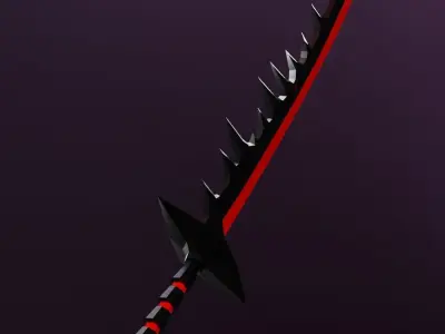 RED thorn sword Low-poly 3D model