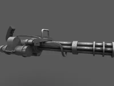 Minigun 02 Low-poly 3D model