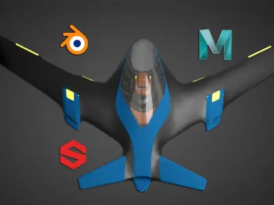 Aero Jet Low-poly 3D model