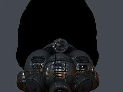 Gas mask helmet 3d model scifi Low-poly Low-poly 3D model
