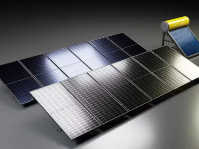 Solar Panel Solar Heater 3D model