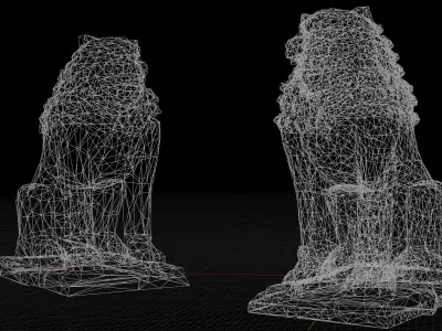 Lion guardian with 3 LOD - Nepal Heritage Low-poly 3D model