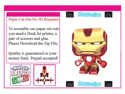 Iron Man Paper Cut Out Not 3D Version 3D model