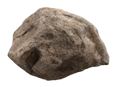  Warm Toned Mossy Rippled Large Rock Boulder Model 